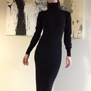 Long 100% wool knit dress